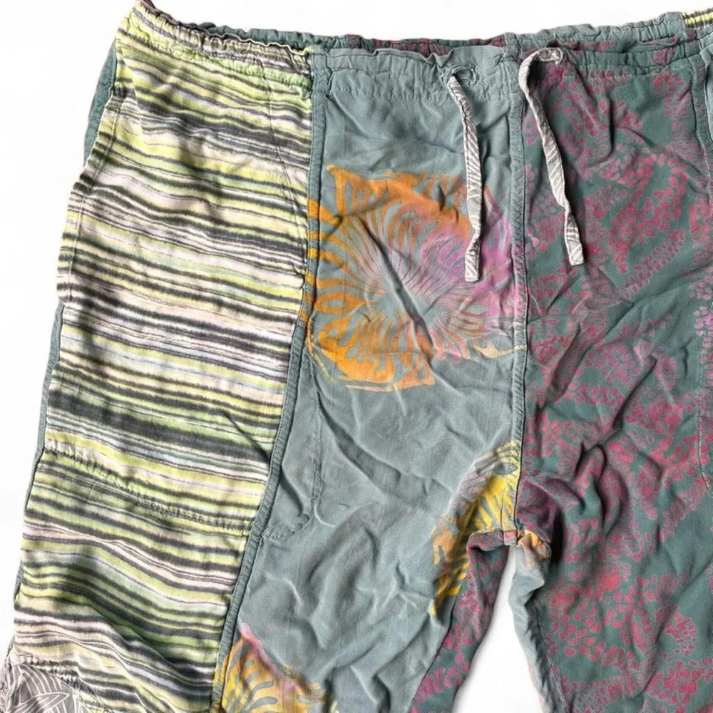 Wild Woman multicolor flowy patchwork pants with drawstring Size XL - Picture 2 of 7